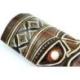 Masque Tiki 30cm en bois motif coloré. Déco Polynésie 