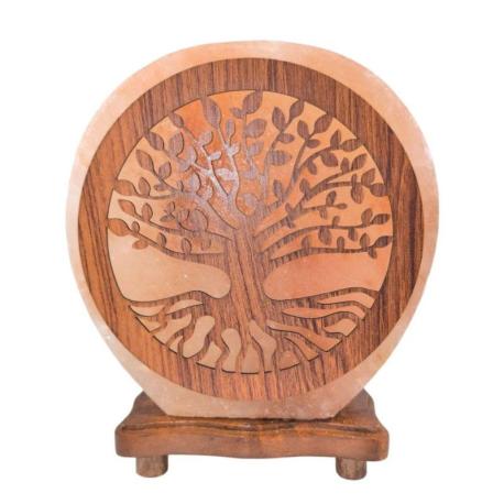 Lampe de Sel de l'Himalaya motif Arbre de Vie interchangeable 5Kg