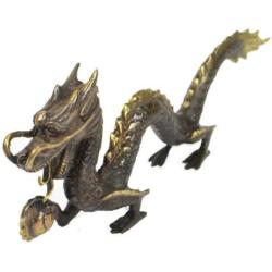 Statuette Dragon d'Asie en laiton 21cm