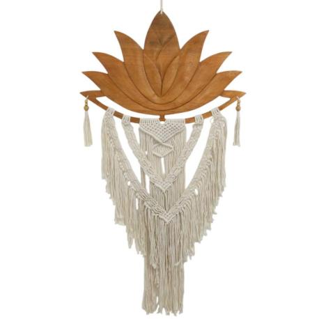 Attrape-Rêve "Fleur de Lotus" en macramé 115x53cm | Esprit Bohème Chic
