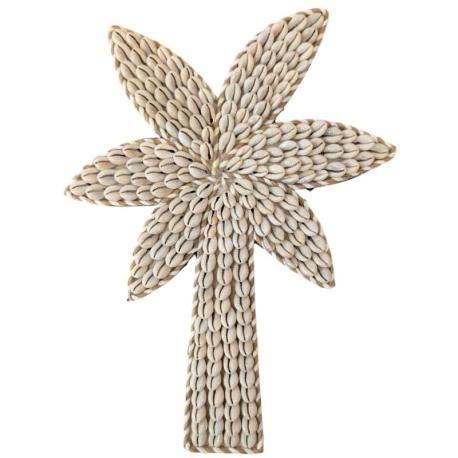 Décoration Murale Palmier en Coquillages Cauris 30cm | Création Bohème Chic