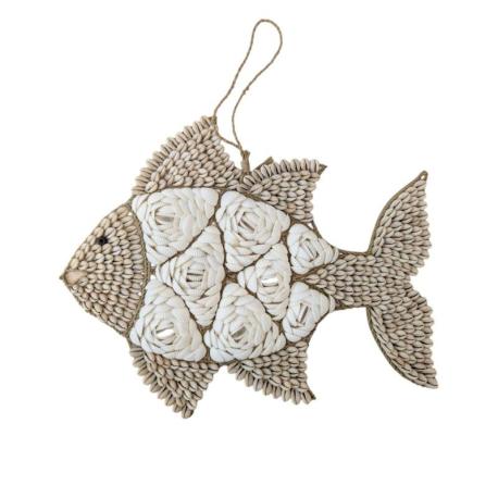 Poisson en Coquillages 40cm | Décoration Murale Bord de Mer