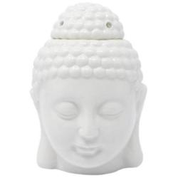 Brule parfum tete de Bouddha Zen en ceramique artisanale blanche