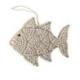 Poisson en Coquillages Cauris & Jonc de Mer 27cm | Décor Mural Esprit " Bord de Mer"