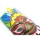 Masque Tiki 30cm en bois motif coloré. Déco ambiance Hawaï !