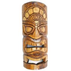 Masque Tiki 30cm en bois exotique. Décoration murale Tiki.
