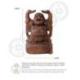 Statue Bouddha Rieur en Bois Sculpté | Sculpture Façonnée à la Main 20cm