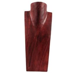 Déclassé - Buste - Présentoir à colliers en bois rouge 35cm