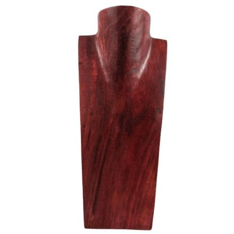 Déclassé - Buste - Présentoir à colliers en bois rouge 35cm