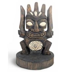 Totem tribal "Koh Mak" sculpture en bois 35cm | Inspiration Maorie
