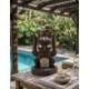 Totem tribal "Koh Mak" sculpture en bois 35cm | Inspiration Maorie