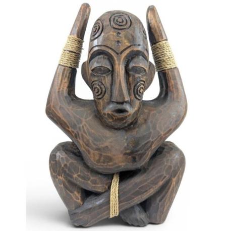 Totem tribal "Koh Lipe" sculpture en bois 33cm | Inspiration Africaine