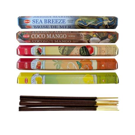Assortiment d'encens - Bouquet "Escapade Estivale" 5 parfums / 100 bâtons | HEM Édition Limitée