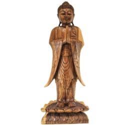 Sculpture artisanale Bouddha debout 100cm en Bois de Suar | Import Bali