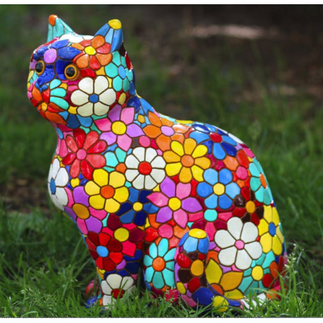 Chat fleurs